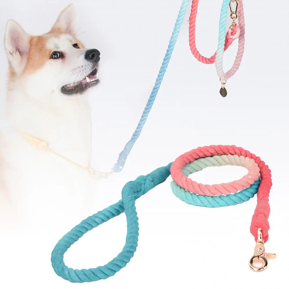 

Wear-resistant Traction Leash Walking Gradient Braid Cotton Rope Dog Pet Supply
