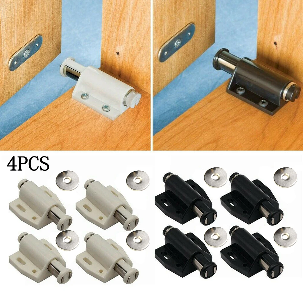 

Brand New Practical Wardrobes Bathroom Kitchen Touch Latch Push To Open 4pcs/set ABS White/Black Accessories Cupboard Drawer