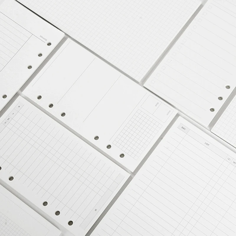 

6 Holes Do Planner Inner Refill List Paper Binder Daily Grid To Notebook Line Papers Inside Weekly Page Monthly Book Dots