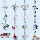 Новинка 2022, яркий серебряный шар, фламинго, самолет, воздушный шар, рыба, подходит для оригинальной Pamura, серебро 925 пробы, женское ювелирное изделие, изготовление подарков