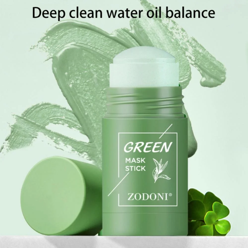 

Green Tea Mask Solid Face Mask Stick Oil Control Moisturizing Cleaning Mask Acne Treatment Blackhead Remove Pores Purifying
