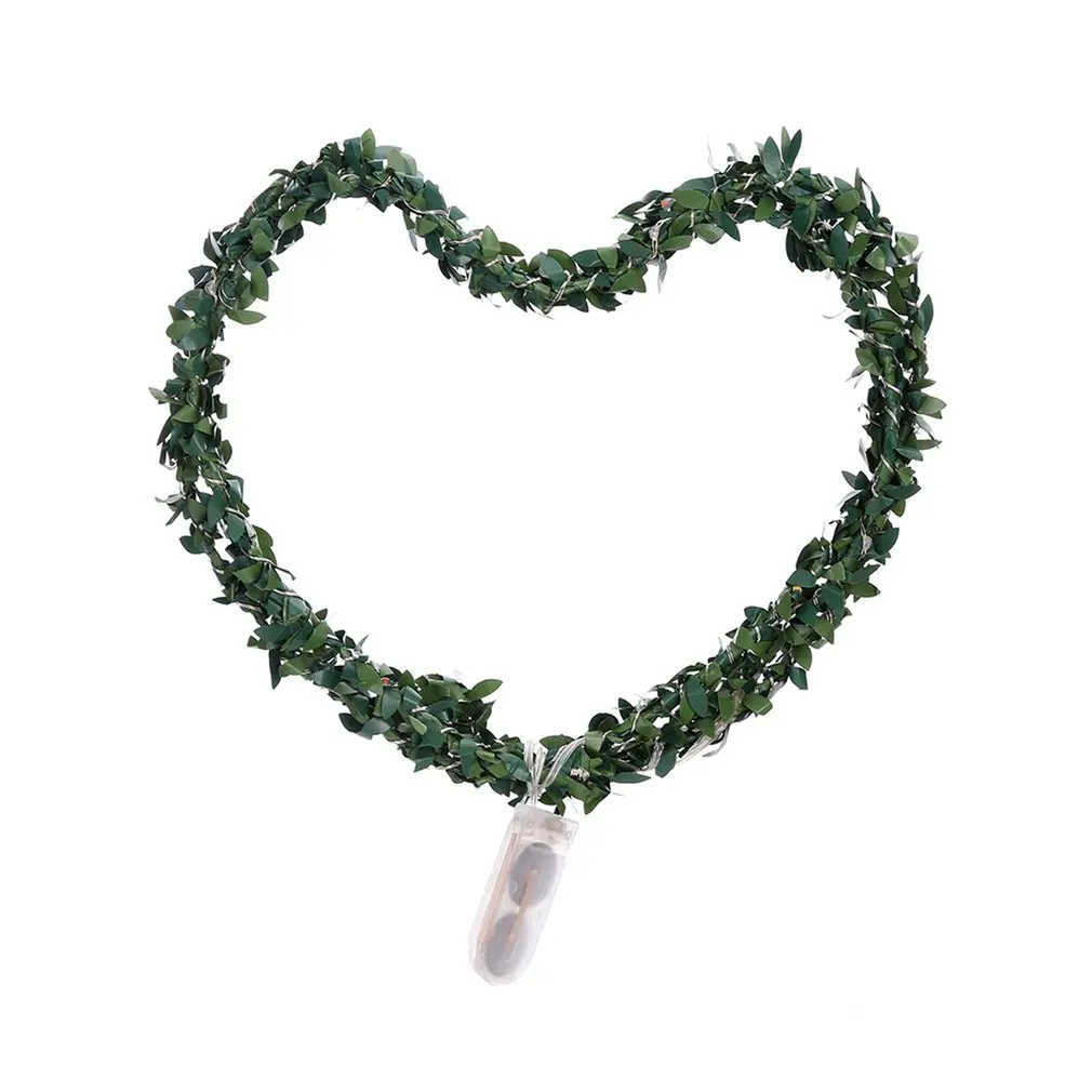 

2M 20 LEDs Copper Wire LED String Lights Artificial Rattan Leaf Garland Lamp Indoor Outdoor Decoration For Christmas Wedding