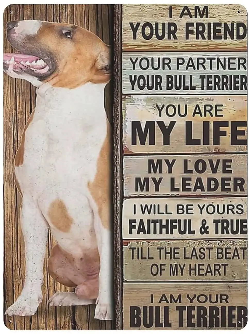 

Metal Tin Sign Bull Terrier Dog Vintage Tin Poster Metal Sign Wall Decoration Country Kitchen Home Garage Decor