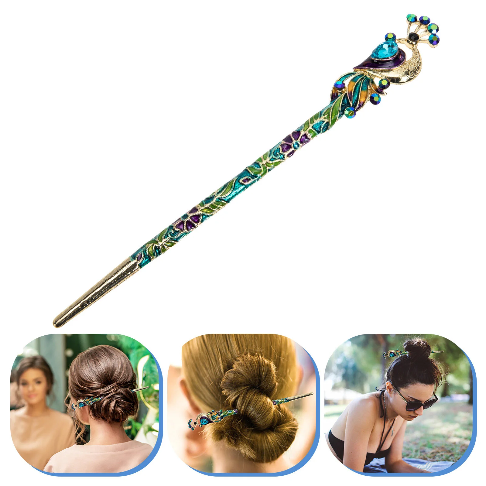 

Bracket Crystal Hair Accessories Stick Bun Holder Chinese Hairpin Style Alloy Miss Chopstick