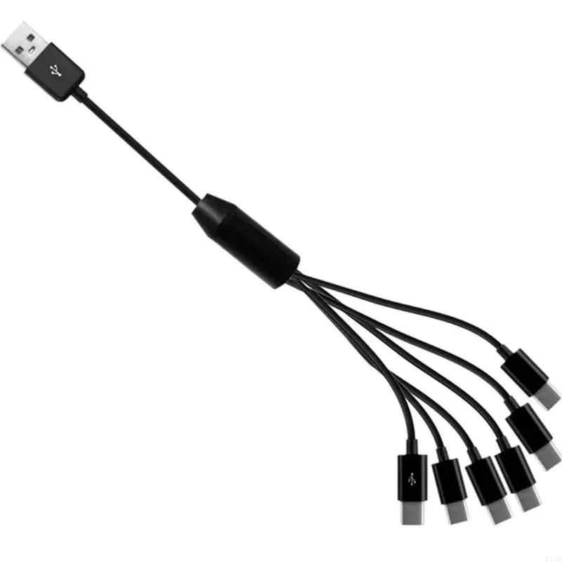 E1YB USB2.0 до USBC Type-C Зарядка кабеля одновременно заряжайте 6 устройств 0 5/1 5 м.