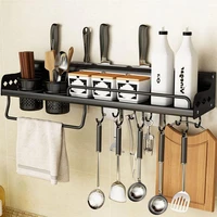 multifunction kitchen shelves racks hole free wall mounted knife holders kitchen storage organization for kitchen accessories