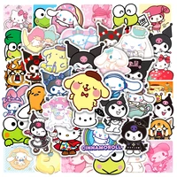 50 sheets of kuromi cinnamon dog melody sanrio graffiti stickers water cup suitcase mix and match stickers anime toys