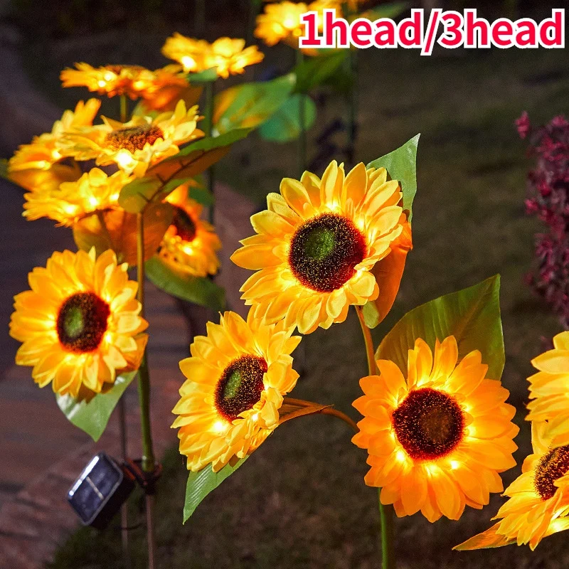 

Solar Sunflowers Light Waterproof Solar Garden Lights LED Solar Flowers Pathway Light for Lawn/Patio/Backyard/Balcony Decor