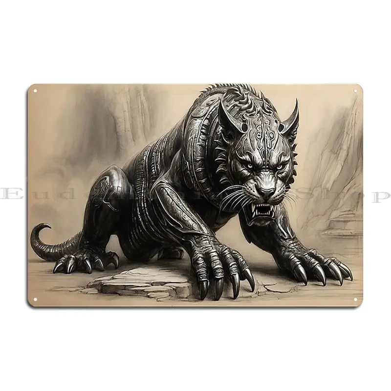 Кибернетический Сталкер пантера металлический знак для гостиной кинотеатра