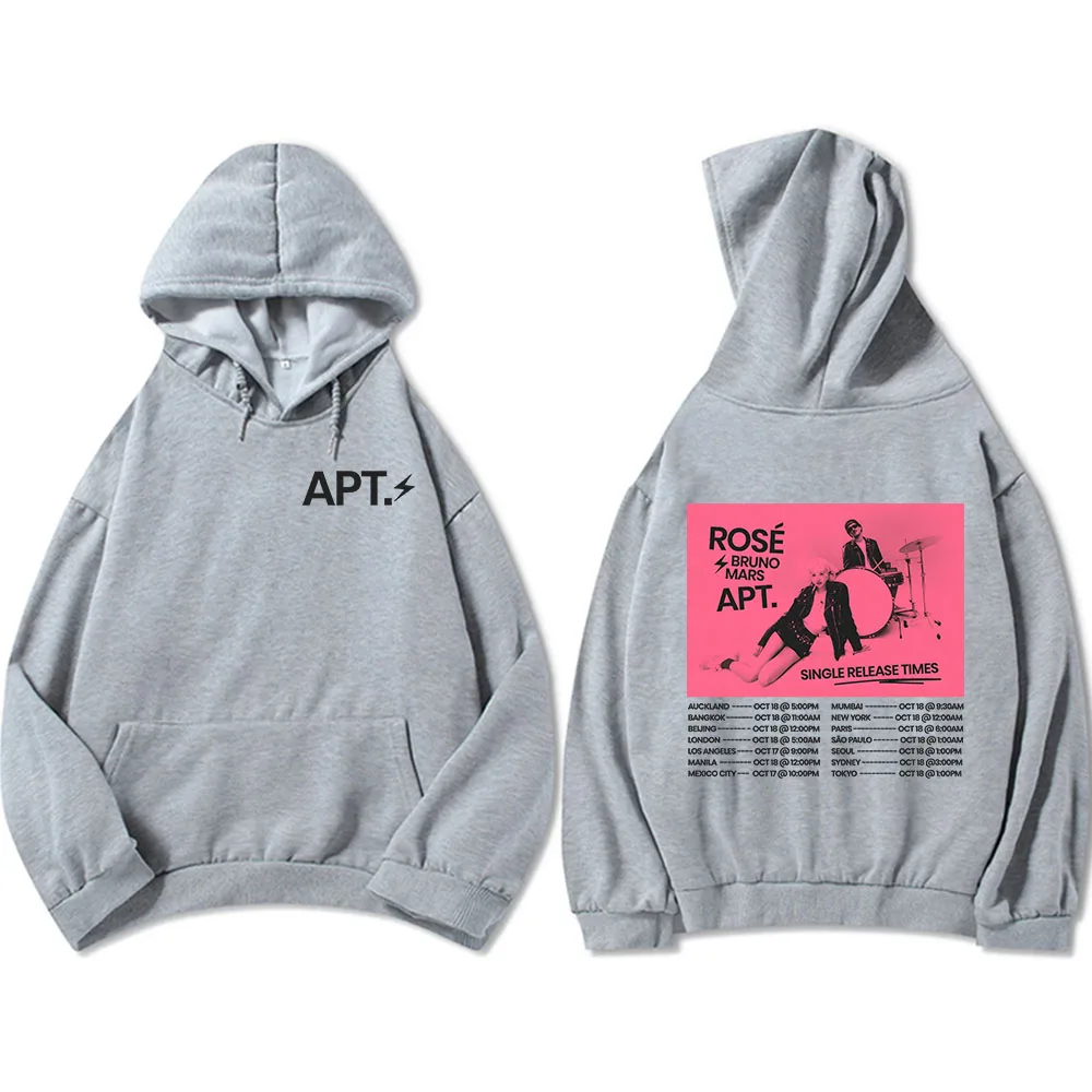 APT 2024 толстовки с рисунком New Song ROSÉ и Bruno Mars Sudaderas Hombre зимние пуловеры капюшоном