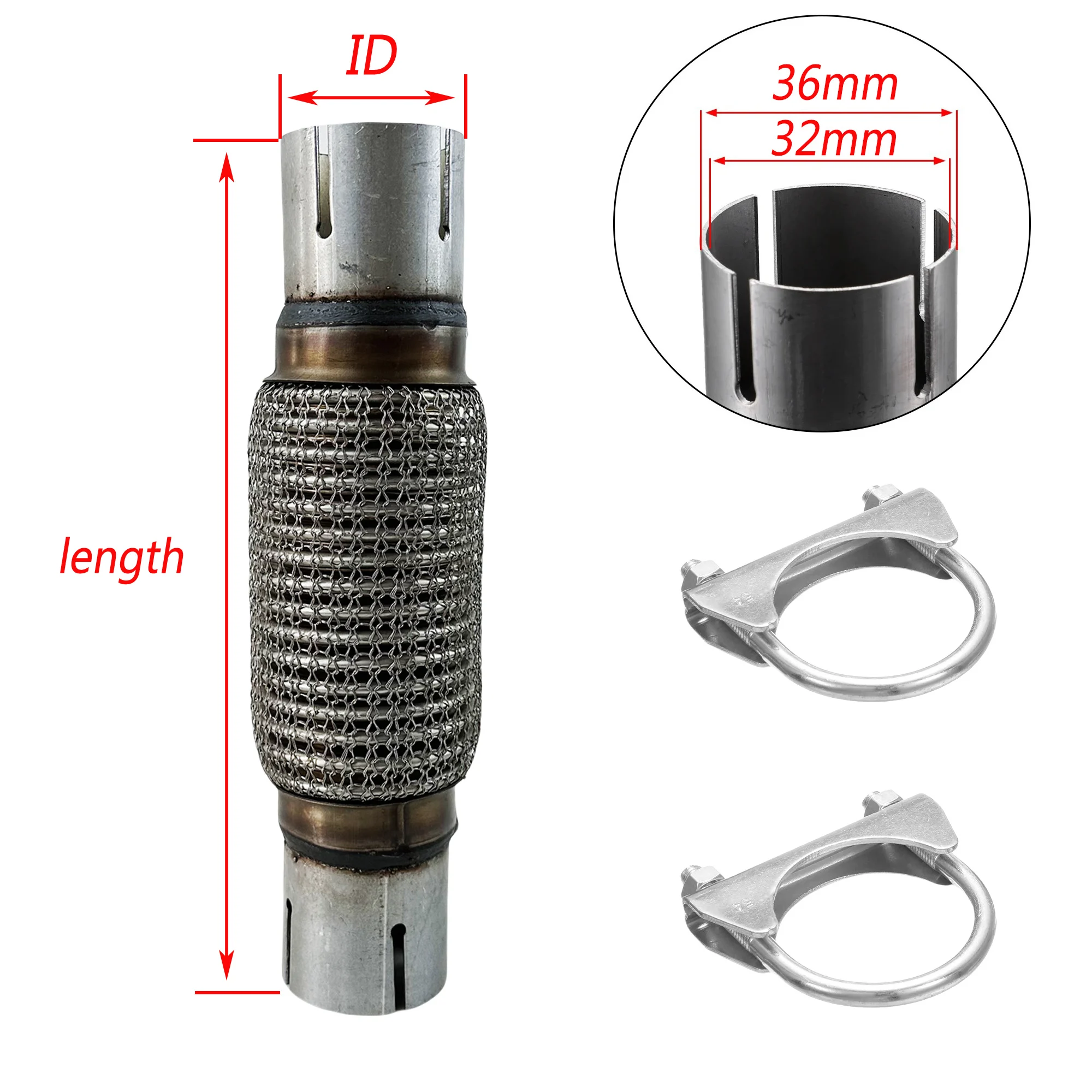 

Соединитель трубы глушителя PDQ из нержавеющей стали ID32-102 мм