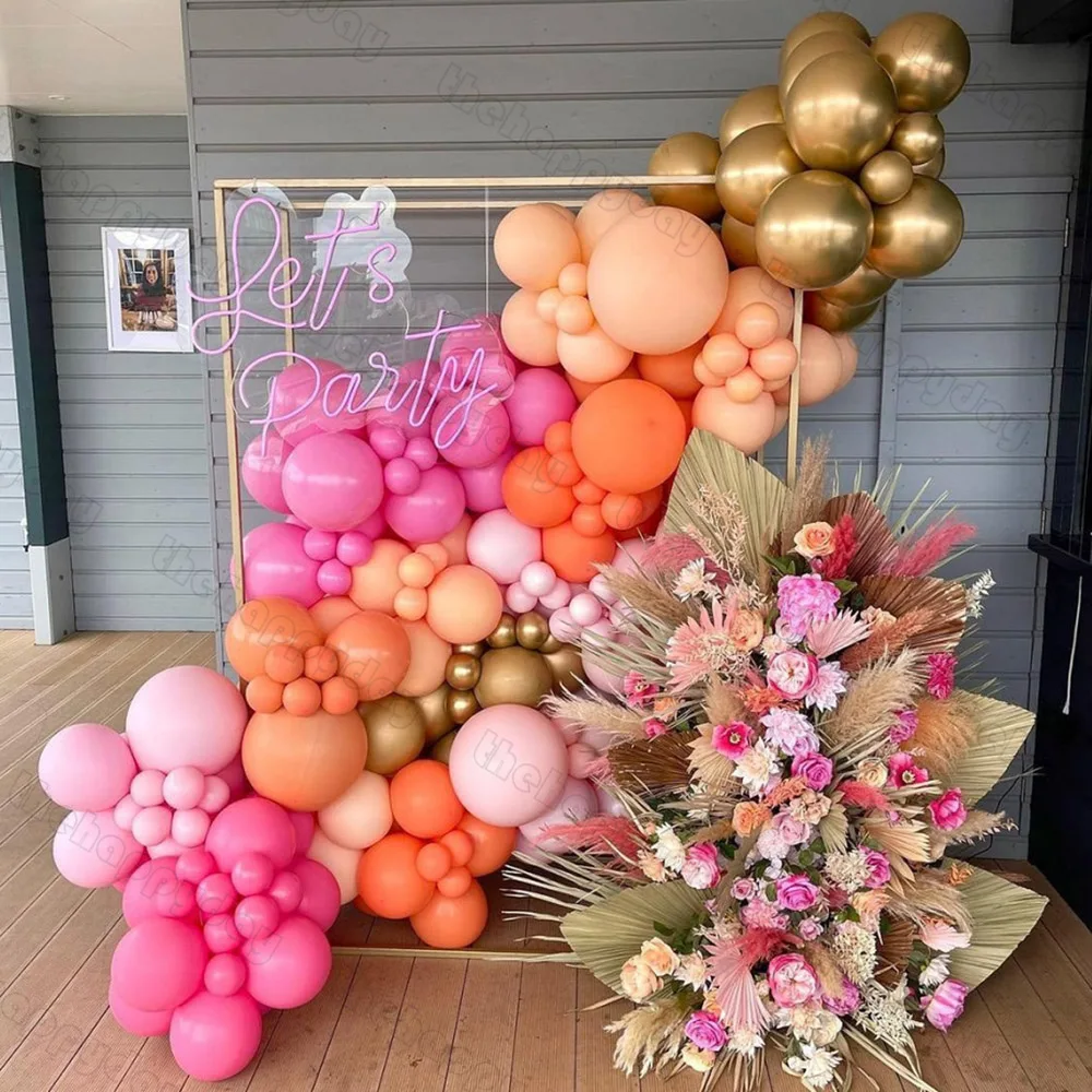 133 шт. розовые красные золотые блестящие шары принцессы на день рождения