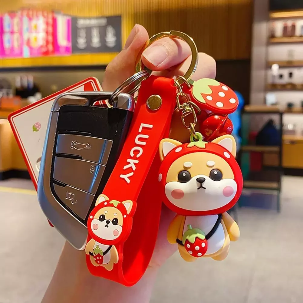 

Key Chain Pendant Anti-fall Non-fading Adorable Cartoon Dog Multi-purpose Phone Pendant for Car Key