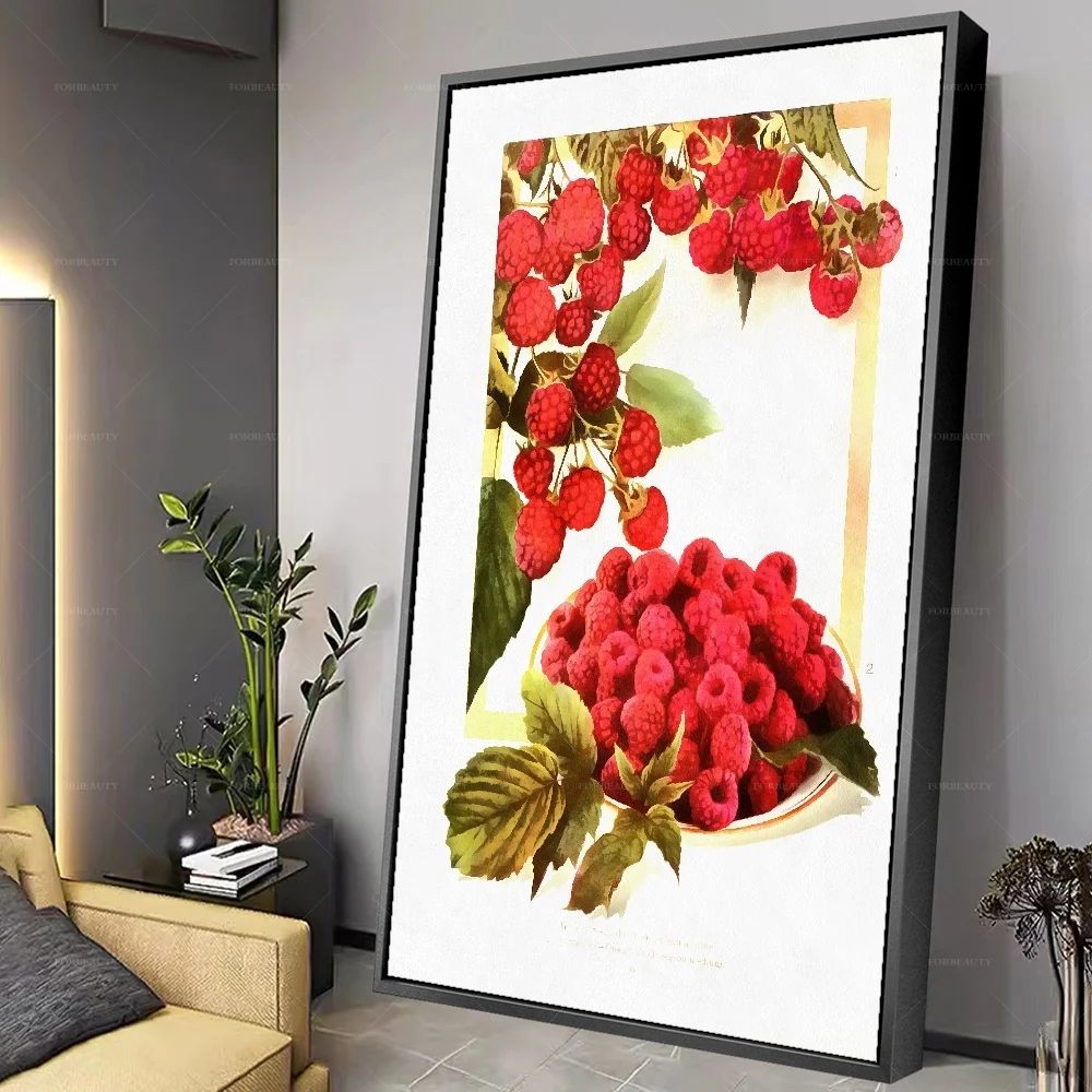 

Красивый абстрактный цветок ForBeauty с принтом фруктов на холсте-изысканный домашний декор