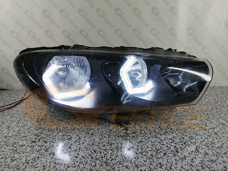 Фото Для Volkswagen VW Scirocco III MK3 2008-2017 ультра яркий 3D шестиугольник акриловая концепция M4 Знаковый стиль комплект светодиодов «глаза ангела» светильни... №4