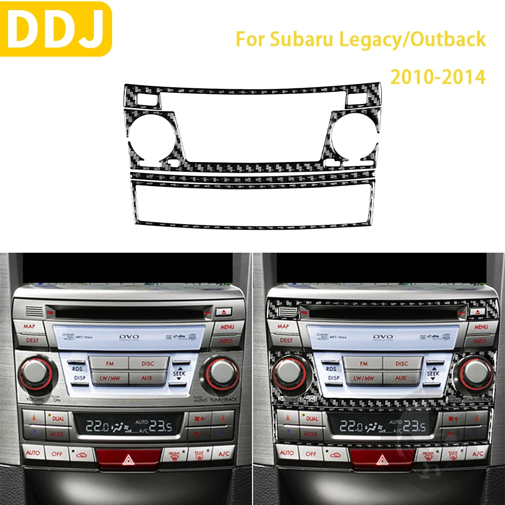 For Subaru Legacy/Outback 2010-2014 Car Accessories Carbon Fiber Interior Central Control AC CD Panel Trim Sticker Decoration
