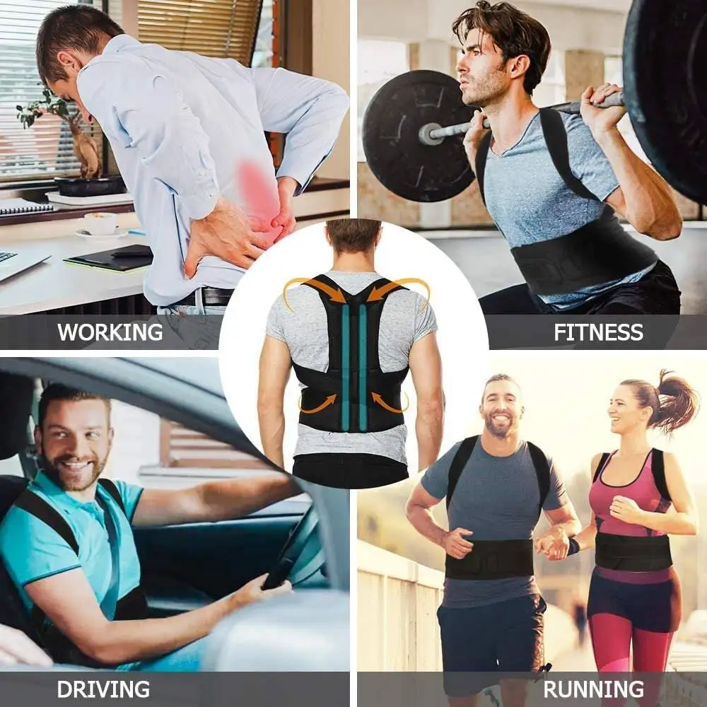 Back Posture Corrector Back Brace for Scoliosis Therapy Corset Spine Support Belt Lumbar Back Posture Back Brace with Bandage