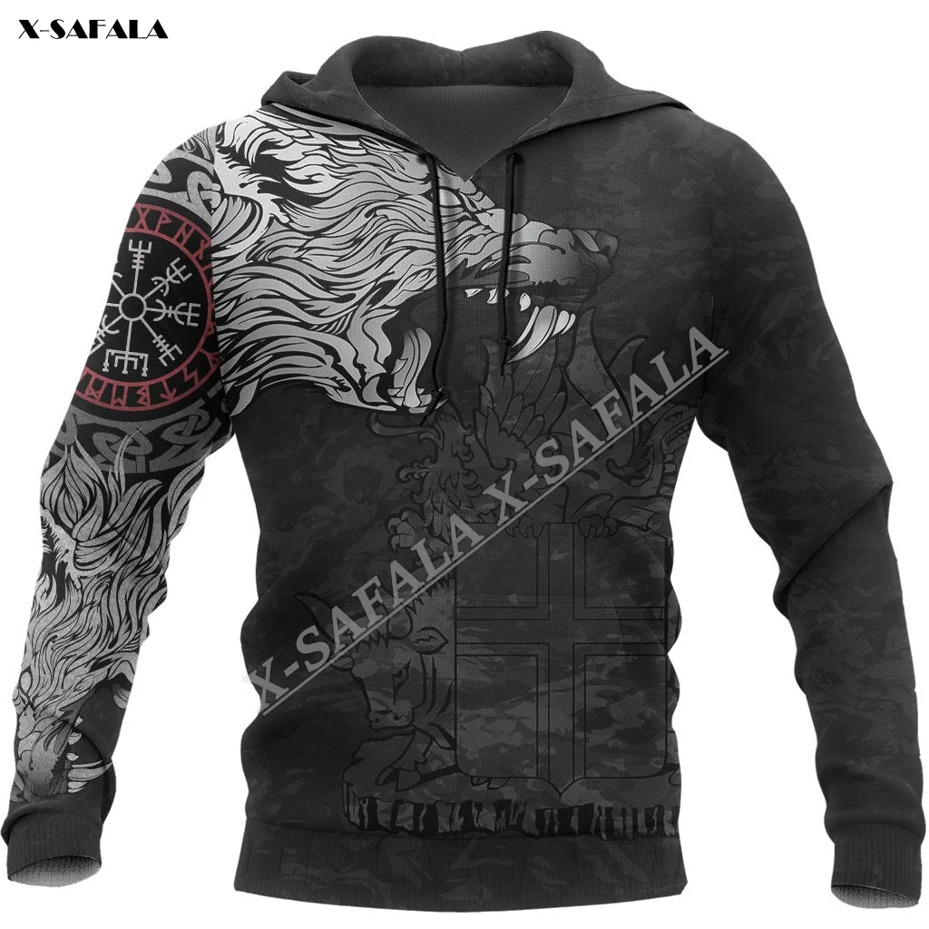 

Iceland Viking Wolf Vegvisir Tattoo 3D Printed Zipper Hoodie Man Pullover Sweatshirt Hooded Jacket Jersey Tracksuits Coat Sherpa