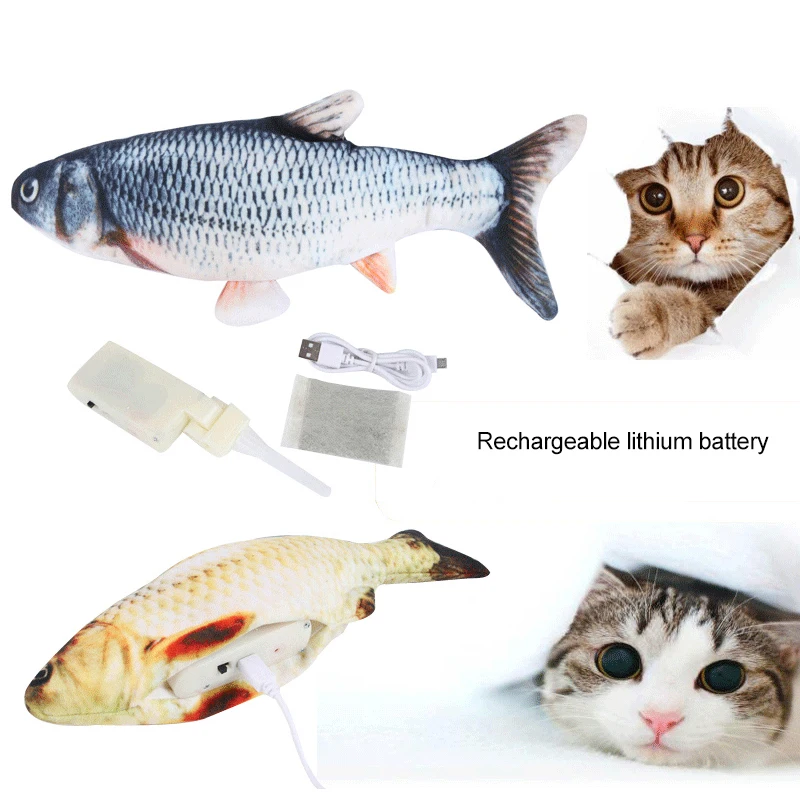 Flopping Fish Moving Cat Kicker Fish Toy Realistic Tiny Tuna Flopping Fish Kitten Pet Cat Dog Playing Toy Interactive Fun Toy