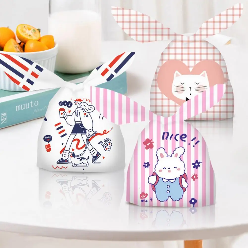 

10/50pcs Carton Rabbit Ear Bags Portable Animal Candy Bags For Kids Birthday Biscuits Candy Packaging DIY Gifts Supplies