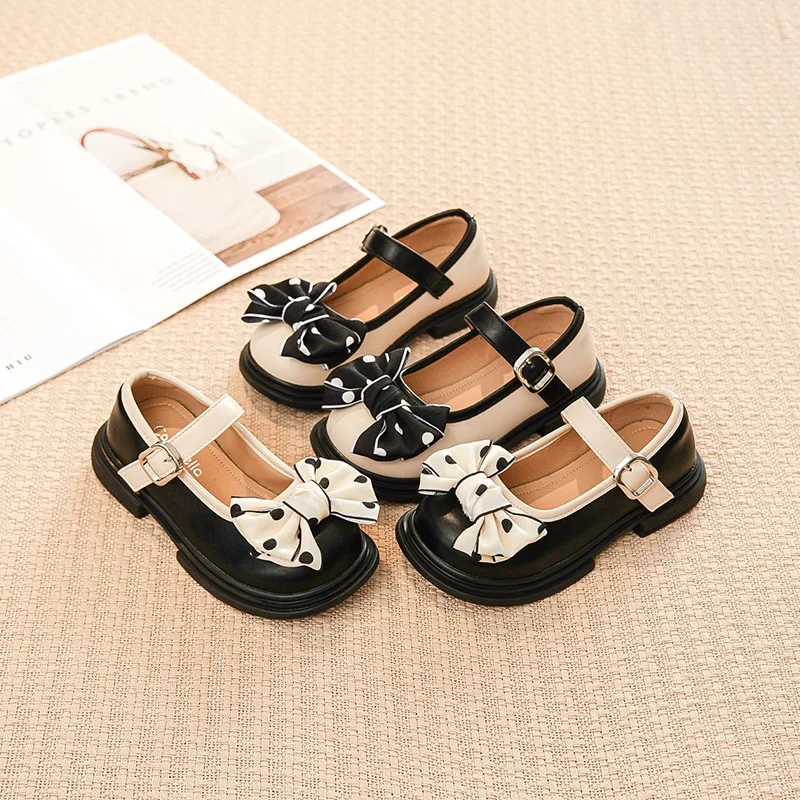 

Kids Leather Girls Shoes Bow Princess Shoes Baby Party Wedding Children Flats Spring Summer Dress Soft Sole Performance Shoes