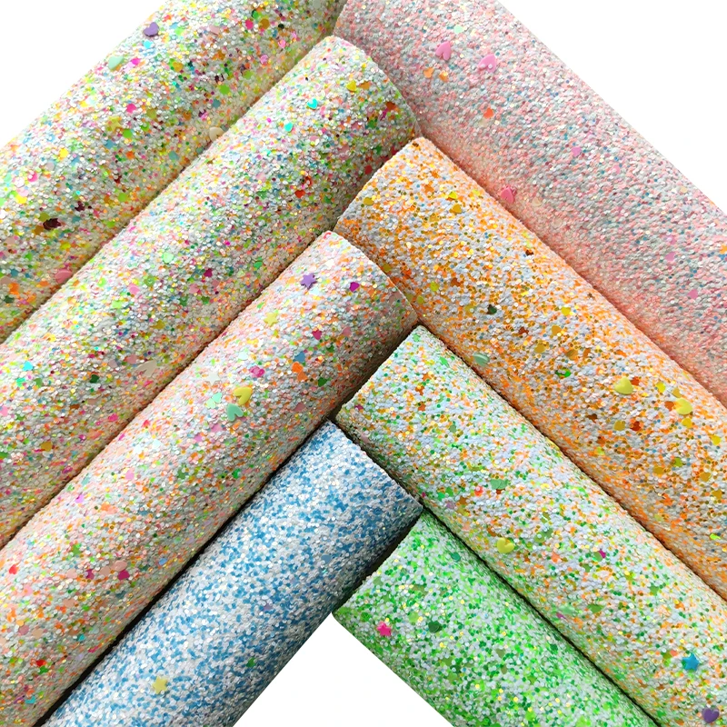 

Holographic chunky glitter Faux Leather Sheet for Sewing DIY Crafting