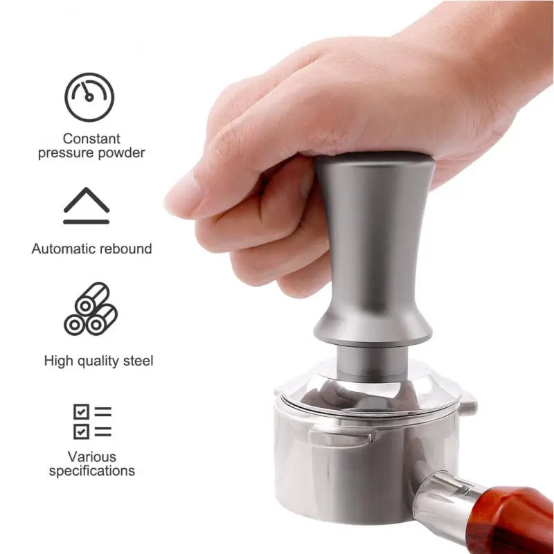 

Coffeeware Accessories Coffee Press Hammer Stainless Steel Spring Loaded Coffee Tamper Portable 51/53/58mm Tampers Machine 1pcs