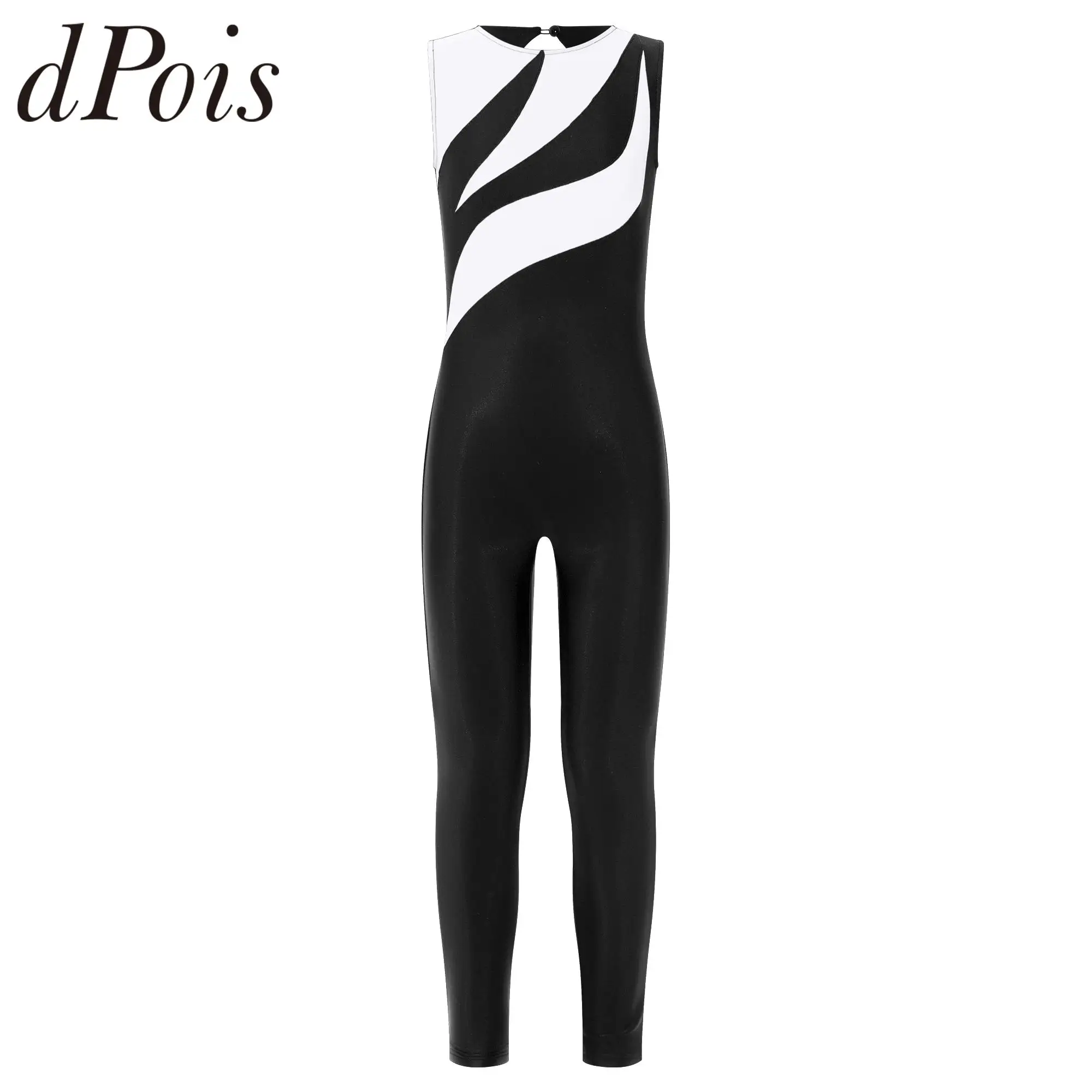 

Teens Gymnastics Jumpsuits Kids Sleeveless Unitard Ice Skating Bodysuit for Girls Child Full Body Ballet Dance Gymnastic Leotard