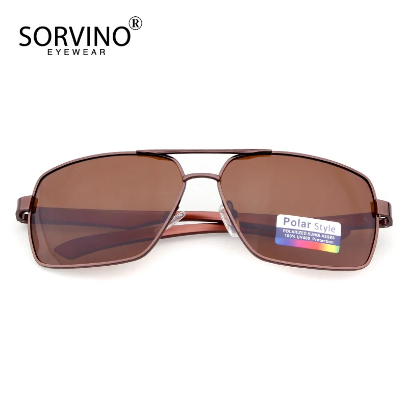 

SORVINO Metal Pilot Polarized Sunglasses Men Square Eyewear Fashion Driver Driving Mirror Direct Women Shades Sun Glasses UV400