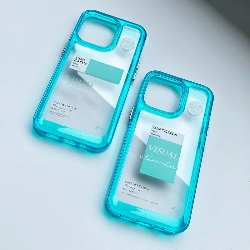 

Phone Case for IPhone 13Pro Max Mint Green Blue 12 11pro High Transparent Jelly Shell Xs Max xr 78P Niche Style Funda Back Cover