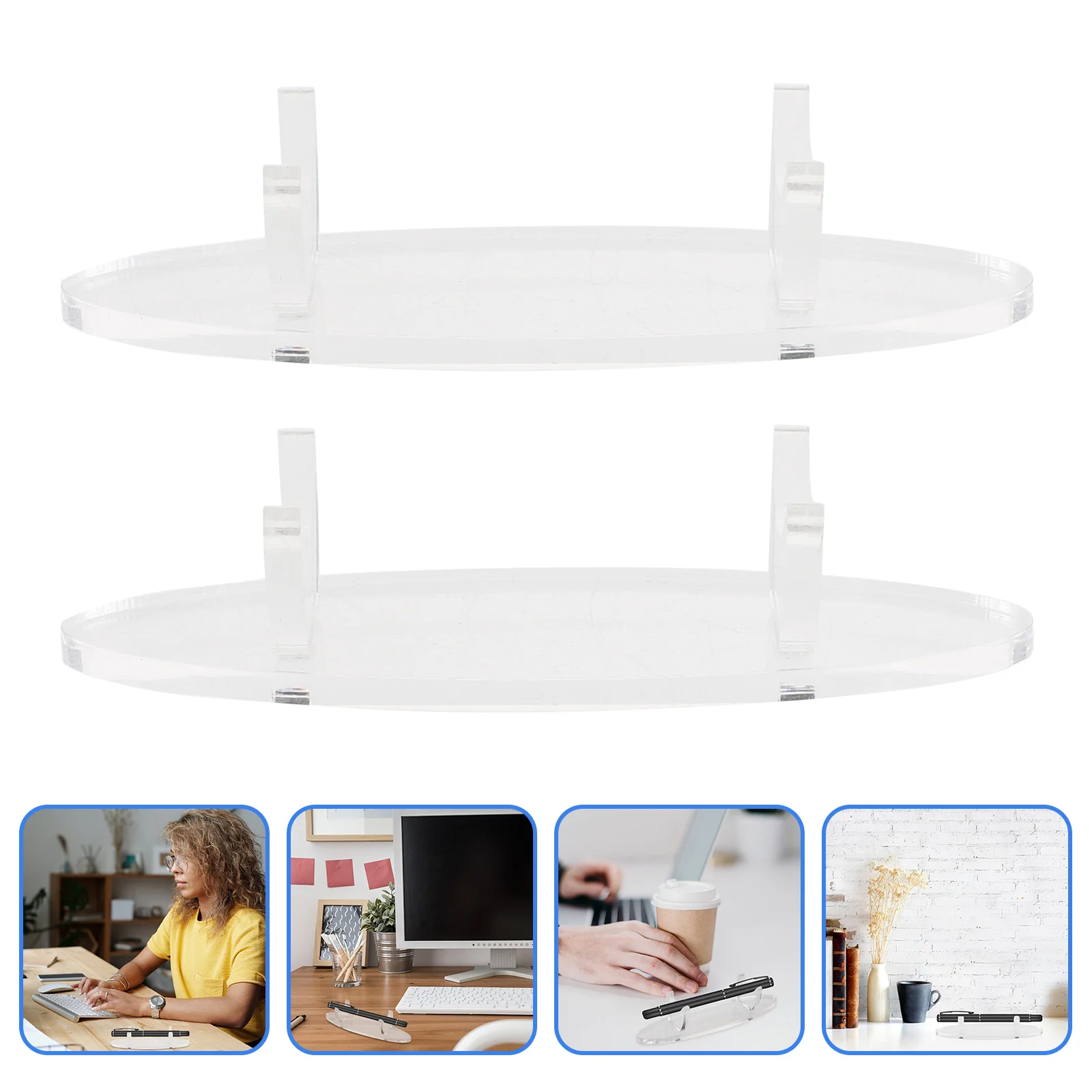 

2Pcs Acrylic Fountain Pen Holder Transparent Pen Showing Stand Desktop Pen Rack