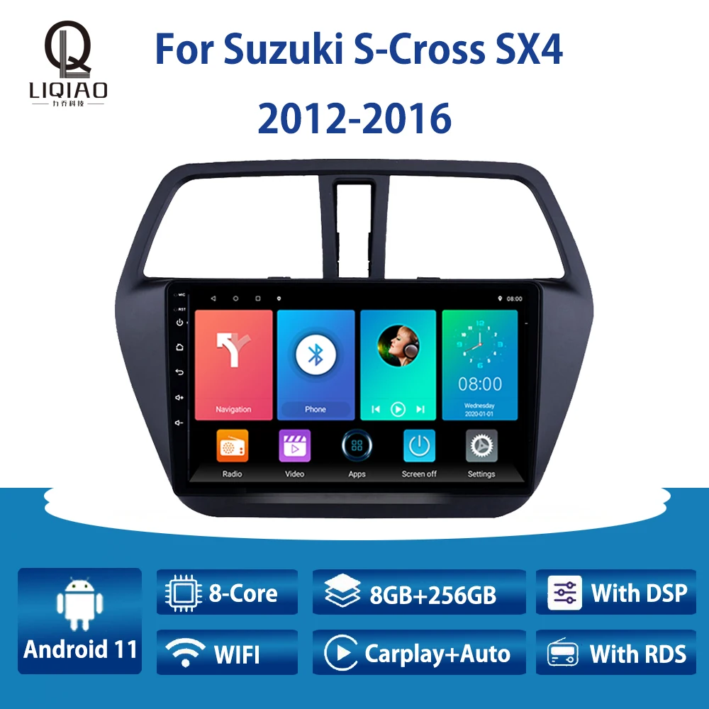 

Автомагнитола LIQIAO 2DIN для Suzuki S-Cross SX4 2012-2016 Carplay Multimidia, видеоплеер, навигация GPS, камера заднего вида, Bluetooth