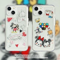 disney mickey minnie mouse phone cases for iphone 13 12 11 pro max xr xs max x couple cartoon transparent anti drop soft cover