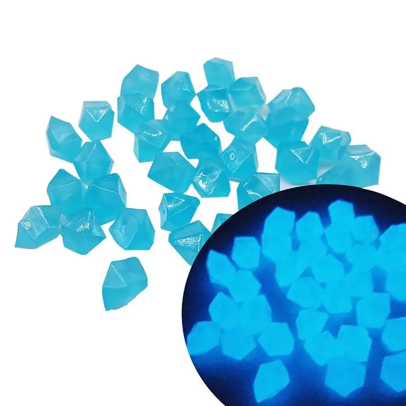 

300pcs Outdoor Yard Luminous Stones Garden Pebbles Glow In Dark Fish Tank Aquarium Decoration Natural Crystals Resin Rocks