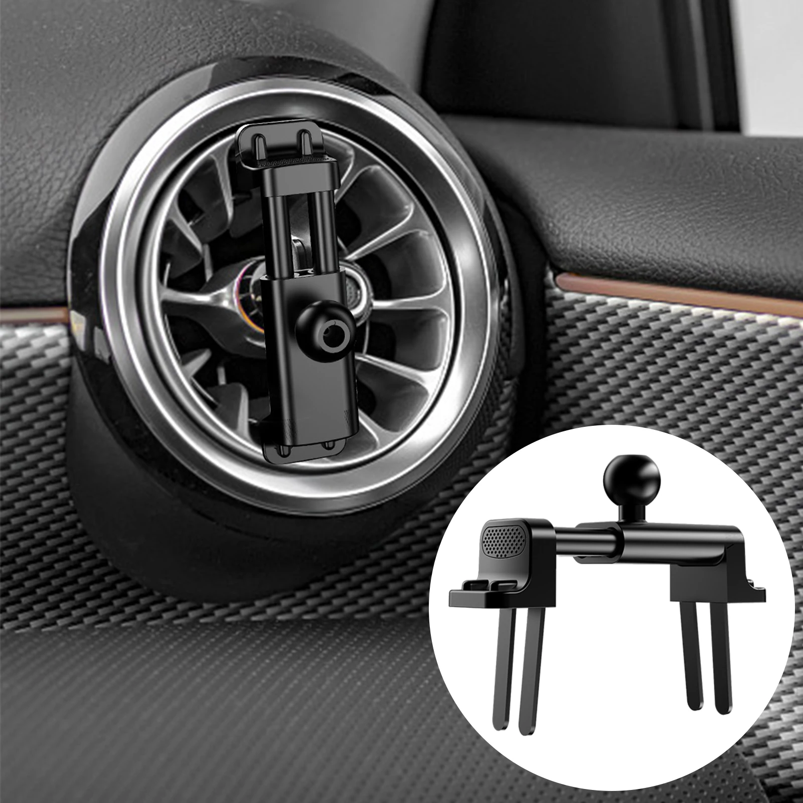 

360 Degree Rotating Car Phone Holder Black Car Air Vent Clip Universal Stable Ball Mount pc Stand Mount For car accessories