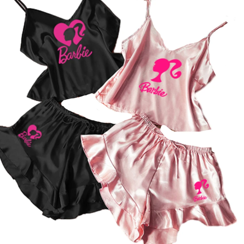 Пижама Барби женская без рукавов модная пикантная мягкая свободная тонкая