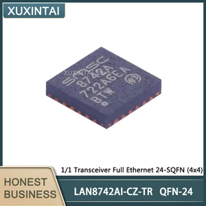 5Pcs/Lot New Original  LAN8742AI-CZ-TR LAN8742AI QFN-24 1/1 Transceiver Full Ethernet