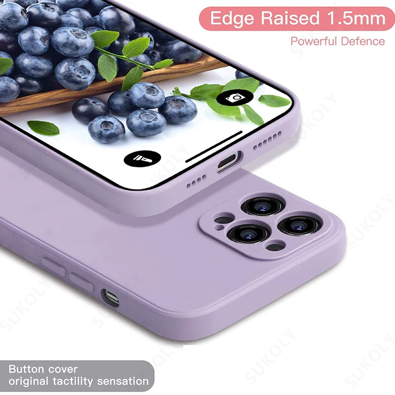 Square Liquid Silicone Full Protector Phone Case For iPhone 13 14 Pro 13 Pro Max 13 Mini 12 11 Pro Max X XS Max 7 8 Plus SE 2