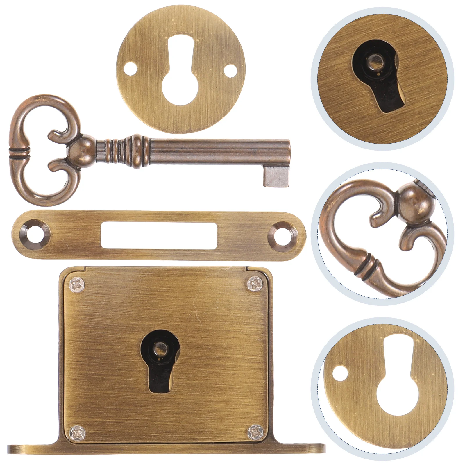 

1 Set of File Cabinet Lock Metal Drawer Lock Brass File Cabinet Lock Replacement Vintage Lock