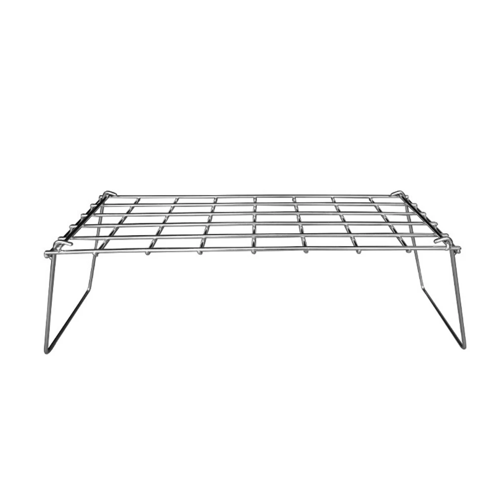

Grill Rack Foldable Stainless Steel Polishing Barbecue Grilling Net Portable Outside Garden Camping Kitchen BBQ