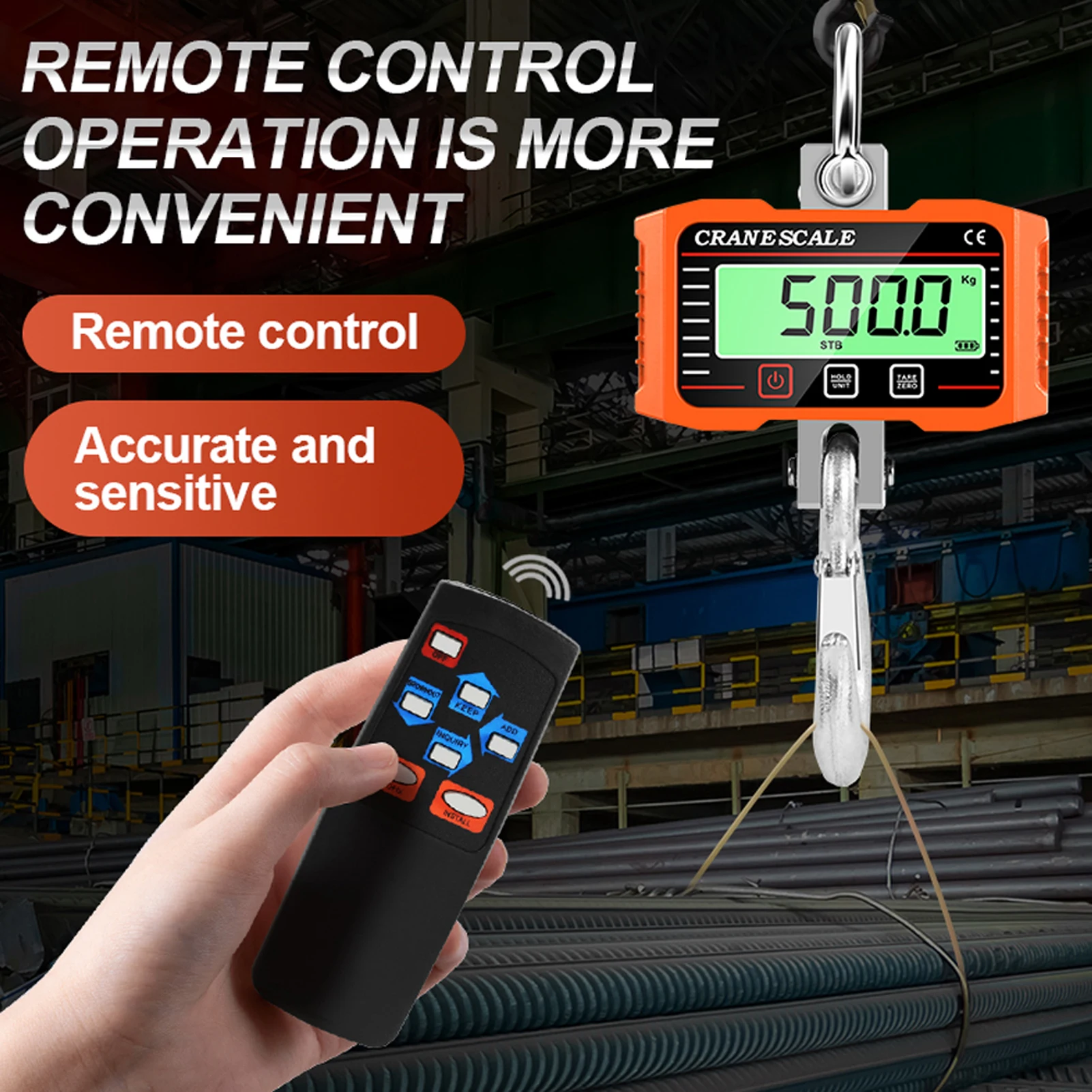 Цифровые весы с ЖК-дисплеем 1000 кг