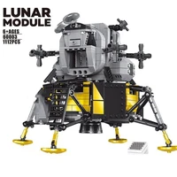 1112pcs usa apollo international space station 11 lunar moudle lander technical building block bricks kid gift toy 10266 21321