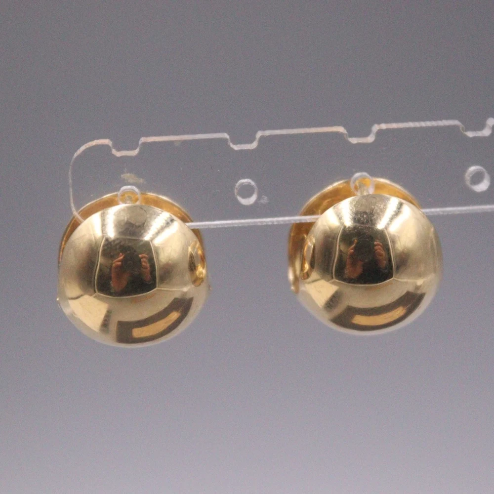 Женские серьги-гвоздики из настоящего чистого желтого золота 18 карат подарок на