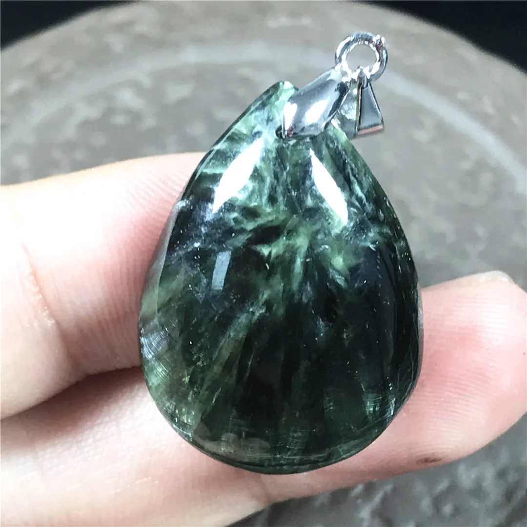 Топ натуральный зеленый Серафинит подвеска ювелирные изделия для женщин мужчин