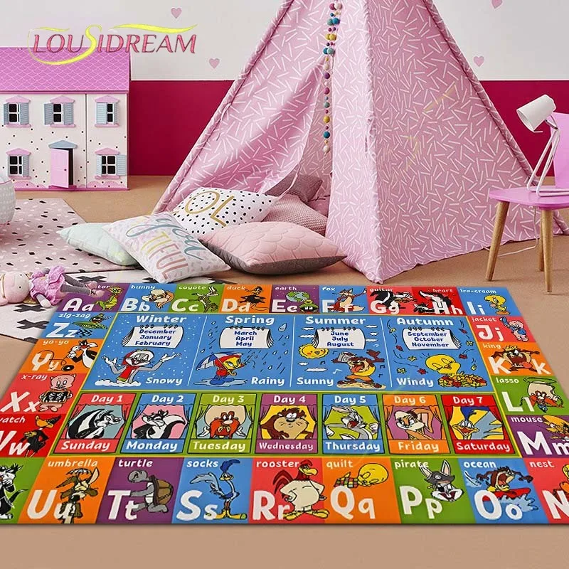 ABC Alphabet, Seasons, Months and Days of The Week Educational Area Rug mat Carpet for Kids and Children Bedroom and Playroom