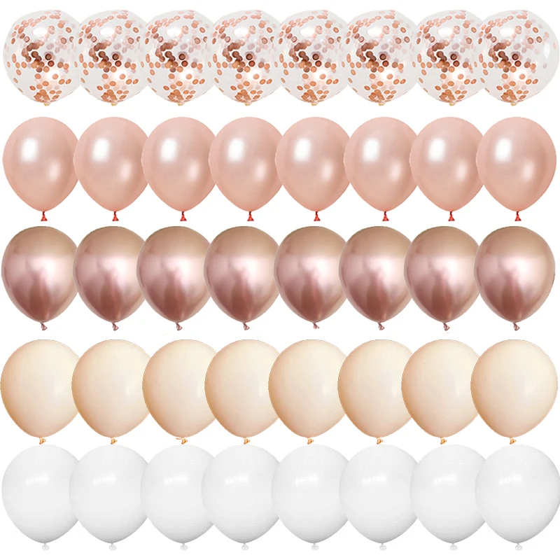 

40pcs 12inch Rose Gold Confetti Latex Balloons Happy Birthday Party Decorations Kids Adult Boy Girl Baby Shower Wedding Supplies
