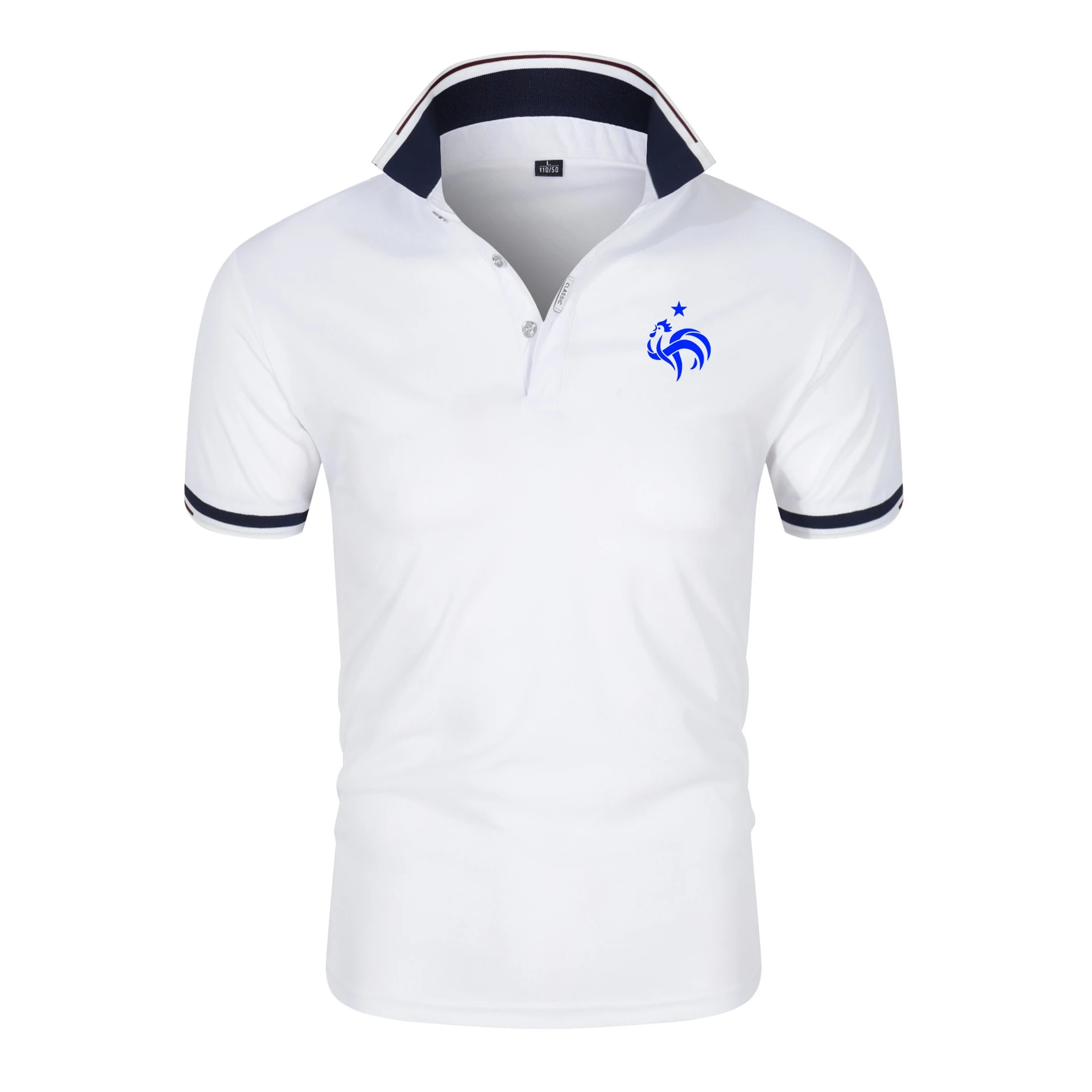 

White-collar Office Workers New Fashion Cock Polo Shirt Men's Summer Lapel Slim Button Breathable Polo Shirt Casual Men's Clothi