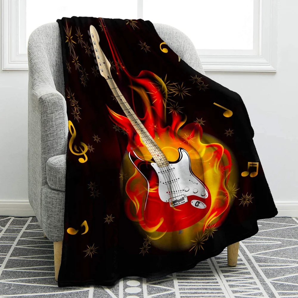

Music Note Flannel Blanket Print Blanket Soft Warm Comfortable for Sofa Chair Bed Office for All Season Birthday Souvenir Gifts