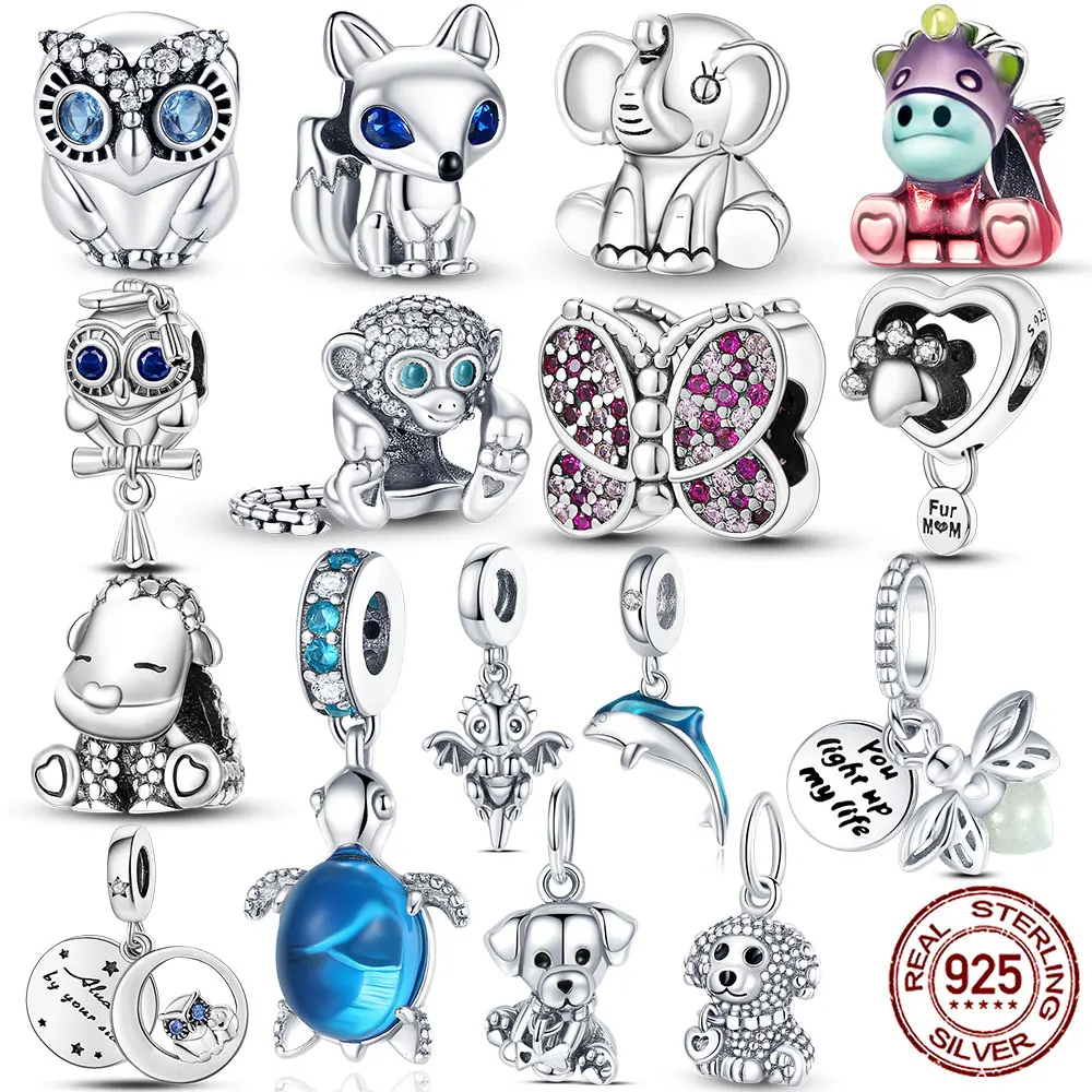 Коллекция животных бусины-шармы подходят для браслетов Charmhub изготовление