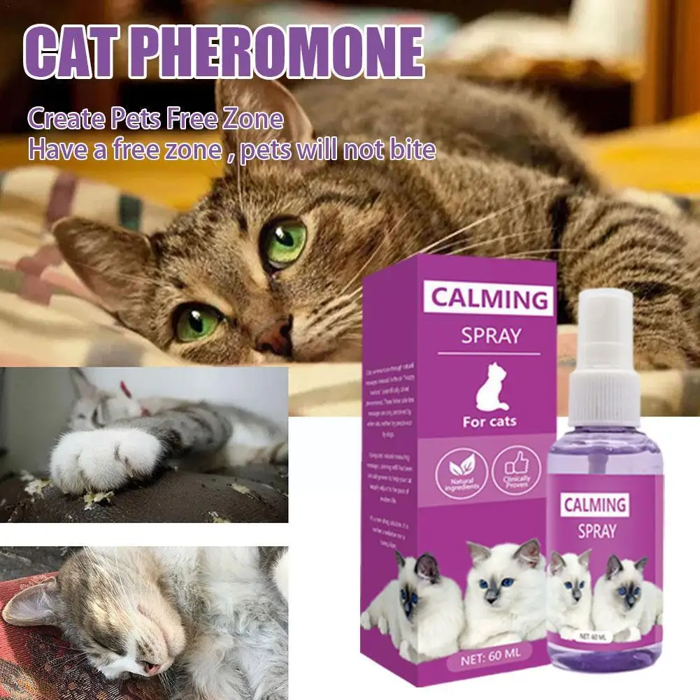 

Cat Calming Spray Felomon Anti Stress Pheromone Mood Soothing Spray For Cats 1pcs 60ml Pet Supplies Training Calm Down Dete B4Z3